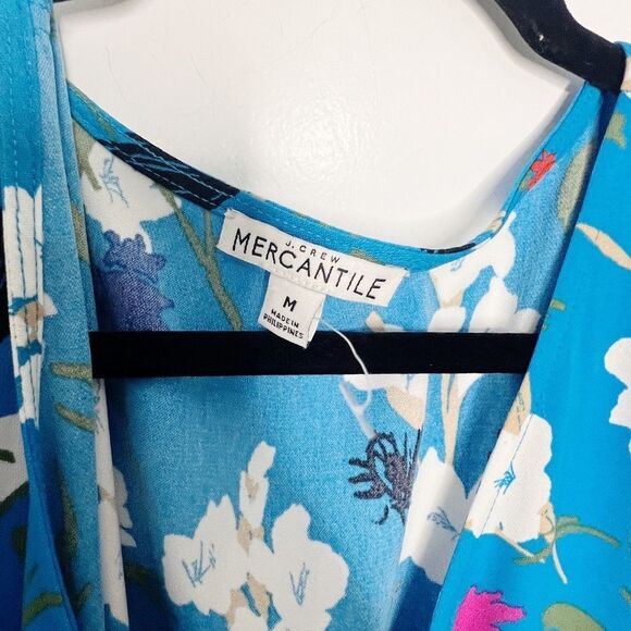J Crew High-Low Faux Wrap Dress Size M floral print Blue White - Picture 6 of 8